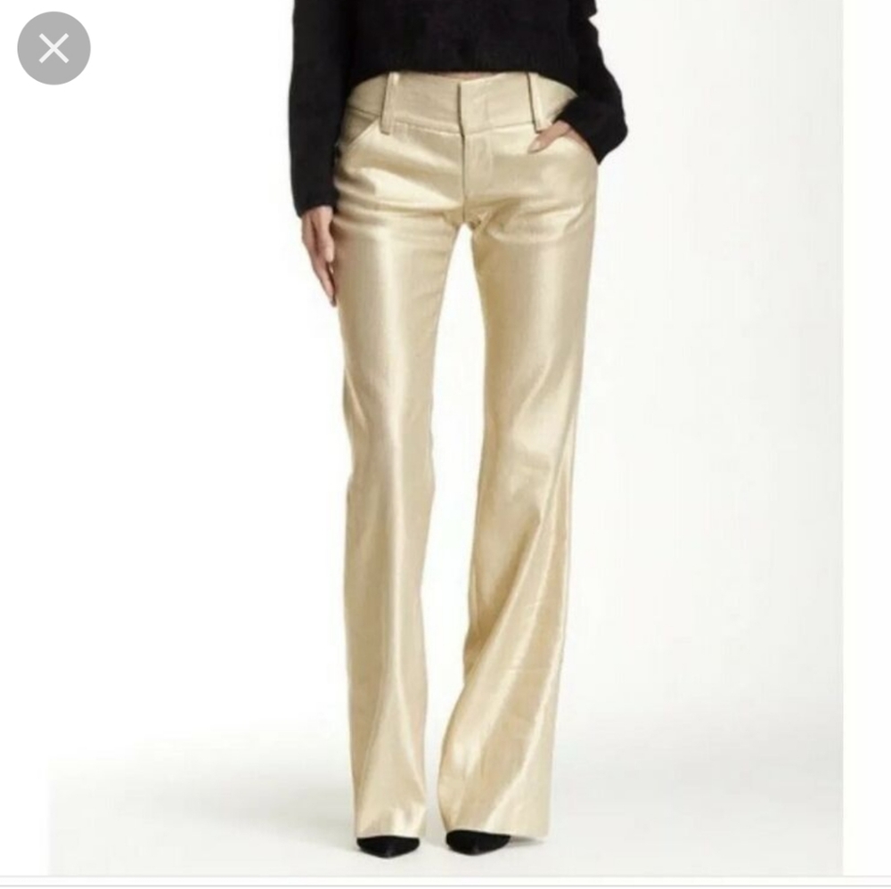 Alice + Olivia gold pants